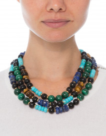 Malachite, Lapis and Turquoise Beaded Necklace
