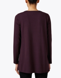 Back image thumbnail - Eileen Fisher - Burgundy Jersey Tunic Top