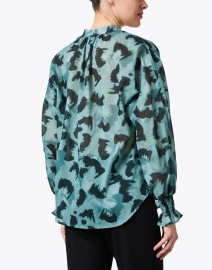 Back image thumbnail - Finley - Morrisey Green and Black Cotton Voile Blouse