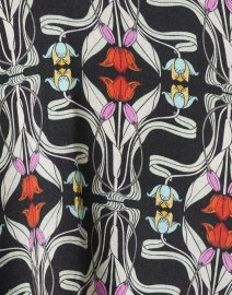 Fabric image thumbnail - Franco Ferrari - Black Floral Wool Poncho 