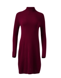 Product image thumbnail - Allude - Bordeaux Red Wool Cashmere Turtleneck Dress