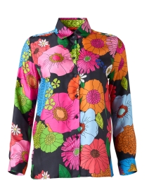 Product image thumbnail - Vilagallo - Irina Multi Floral Print Silk Blouse