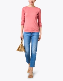 Look image thumbnail - Blue - Soft Red Pima Cotton Sweater 