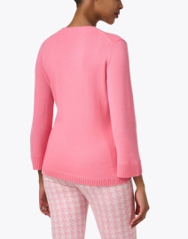 Back image thumbnail - Kinross - Pink Cashmere Split Neck Sweater