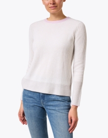 Front image thumbnail - Kinross - Birch White Multi Cashmere Sweater
