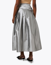 Back image thumbnail - Connie Roberson - Silver Taffeta Wrap Skirt