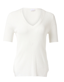 Product image thumbnail - Ecru - White Rib Knit Sweater