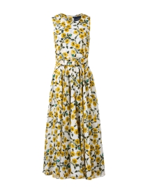 Aster Yellow Floral Print Cotton Dress