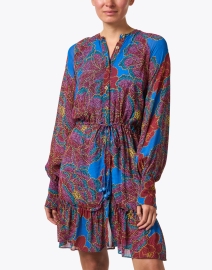 Front image thumbnail - Farm Rio - Blue and Red Multi Print Dress
