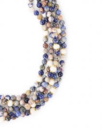 Fabric image thumbnail - Nest - Blue Sodalite and Bone Multistrand Necklace