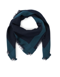 Product image thumbnail - Johnstons of Elgin - Navy Contrast Border Scarf