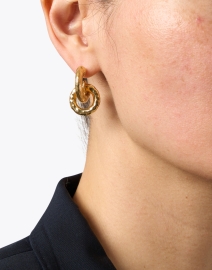 Look image thumbnail - Gas Bijoux - Lizette Gold Intertwined Hoop Earrings