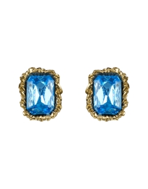 Product image thumbnail - Oscar de la Renta - Lintzer Blue Stud Clip Earrings