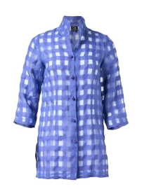 Product image thumbnail - Connie Roberson - Rita Blue Sheer Plaid Jacket
