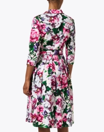 Back image thumbnail - Samantha Sung - Audrey Pink Floral Print Stretch Cotton Dress