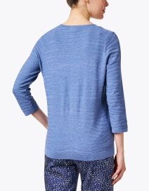 Back image thumbnail - J'Envie - Heather Blue Textured Sweater