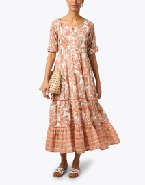 Look image thumbnail - Ro's Garden - Peggy Orange Print Cotton Dress