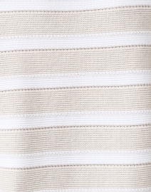 Fabric image thumbnail - Kinross - Beige and White Cotton Garter Stitch Stripe Sweater