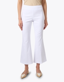 Front image thumbnail - Fabrizio Gianni - White Stretch Pull On Flared Crop Pant