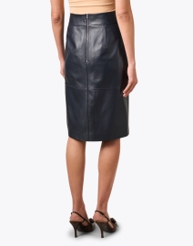 Back image thumbnail - Boss - Setora Navy Leather Skirt