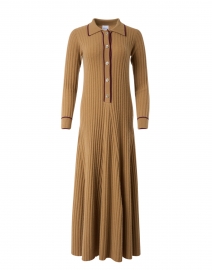 Madeleine Thompson - Lepus Camel and Burgundy Wool Cashmere Dress