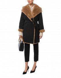 Gatto Black and Brown Faux Fur Reversible Coat