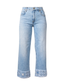 Product image thumbnail - Cambio - Celia Blue Embroidered Denim Pant
