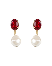 Tunis Red Crystal and Pearl Drop Earrings