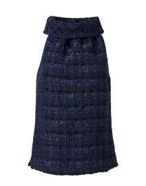 Product image thumbnail - Sail to Sable - Navy Sparkle Tweed Cowl Neck Top