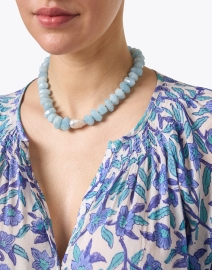 Look image thumbnail - Nest - Aquamarine and Pearl Necklace