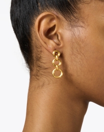 Look image thumbnail - Dean Davidson - Gold Linear Triple Drop Earrings
