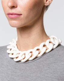 Ana White Resin Link Necklace