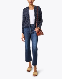 Look image thumbnail - Kinross - Navy and White Striped Cotton Jacket