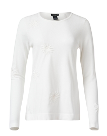 Product image thumbnail - J'Envie - Ivory Floral Embroidered Top