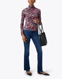 Look image thumbnail - Chufy - Zoe Pink and Blue Print Turtleneck Top