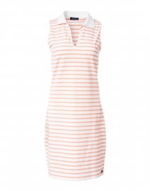 Nimes White and Coral Jersey Polo Dress