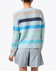 Back image thumbnail - Lisa Todd - Blue Striped Cotton Sweater