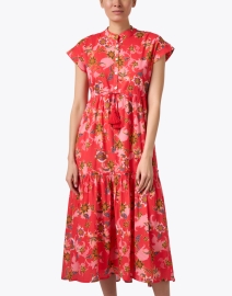 Front image thumbnail - Ro's Garden - Mumi Red Floral Print Cotton Dress