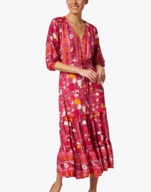 Front image thumbnail - Walker & Wade - Carrie Cherry Red Printed Midi Dress