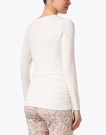 Back image thumbnail - Kinross - White Ruched Jersey Top