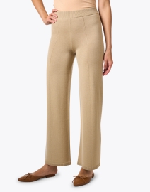 Front image thumbnail - Max Mara Leisure - Ragtime Beige Wool Pull On Pant