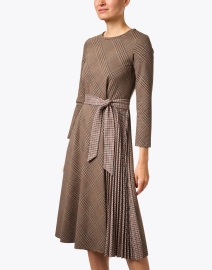 Front image thumbnail - Weekend Max Mara - Pietra Brown Plaid Pleated Dress