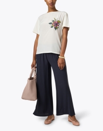 Look image thumbnail - Weekend Max Mara - Danzica White and Silk Floral Embroidered Top