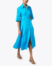 Look image thumbnail - Seventy - Blue Cotton Poplin Shirt Dress