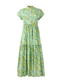 Product image thumbnail - Ro's Garden - Mumi Green Floral Print Cotton Dress