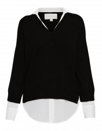 Brochu Walker - Black Sweater with White Underlayer