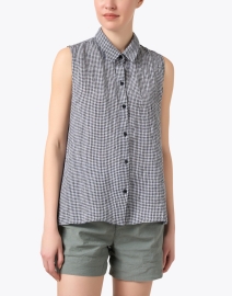 Front image thumbnail - Eileen Fisher - Black and White Gingham Shirt