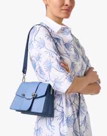 Look image thumbnail - Strathberry - Blue Leather Shoulder Bag