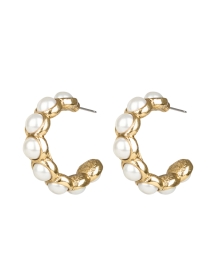 Product image thumbnail - Oscar de la Renta - Pearl Cabochon Hoop Earrings