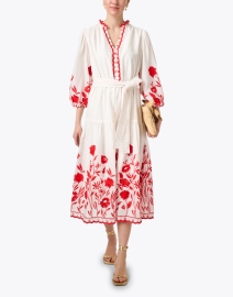 Look image thumbnail - Shoshanna - Santiago White Floral Embroidered Dress